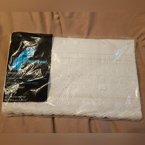 Vintage Fieldcrest Elegant Trousseau Eyelet Percale Twin Flat Sheet Lace 4900